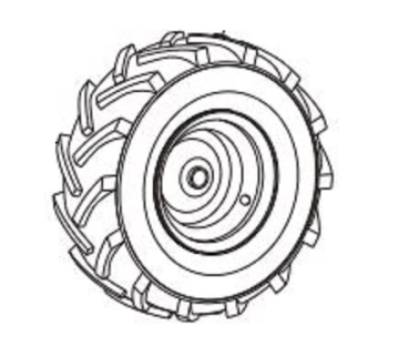 Reifen mit Felge 13x5.00-6 rechts